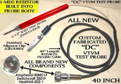 VTVM VOM &#034;DC&#034; TEST PROBE ASSEMBLY FOR HEATHKIT EICO SENCORE PREWIRED with CLIP