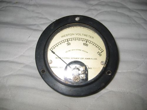 Weston vintage Panel Meter 0-150 Volt D.C. Round Analog for Tube Pre-Amp B+ etc.