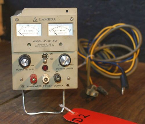 LAMBDA LP-521-FM REGULATED POWER SUPPLY 0-20V MAX 0-3.3A