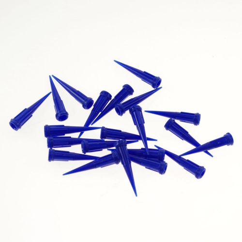 100 x  0.64 mm(OD) 0.41 mm(ID) Plastic Dispenser Needle Blue Tapered Tip