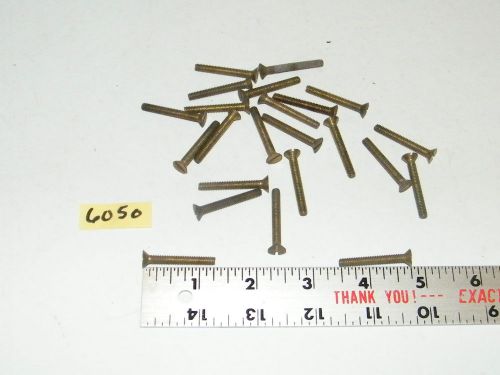 8-32 x 1 5/16 Slotted Flat Head Solid Brass Machine Screws Vintage Qty 22