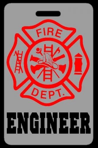 Lo-viz gray engineer firefighter luggage/gear bag tag - free personalization for sale
