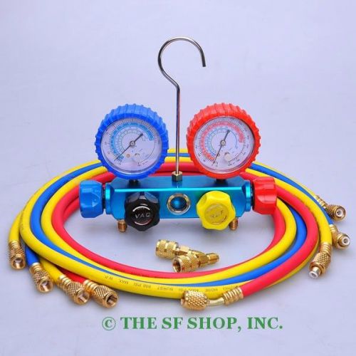 Hvac refrigerant r410a manifold gauge set 4 valve 4 hose for sale