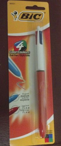 BIC, 4 COLOR BALL PEN, ORANGE BARREL, MEDIUM, RED, BLUE, BLACK &amp; GREEN, #90031