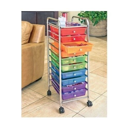 Drawer seville 10 rolling cart supplies storage dorm office art plastic tools for sale