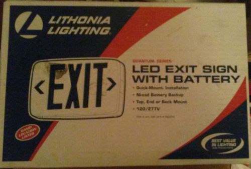 NEW LITHONIA LIGHTING LED EXIT SIGN 120/277 ELN WITH BATTERY