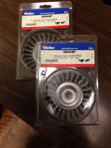 2- Weiler 4 &#039;&#039; Standard Twist Knot Wheel 1/2&#039;&#039; To 3/8 08044P NIB