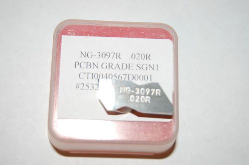 PCBN, SGN1  NG-3097 R Grooving Insert, .097 wide,  .020 Radius NIB