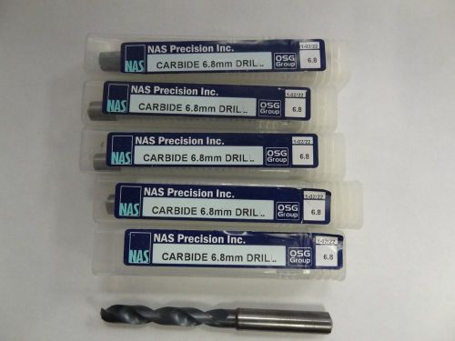 5 PCS SANDVIK 6.80MM CARBIDE COOLANT DRILL RECONDITIONED R840-0680-50-A1A