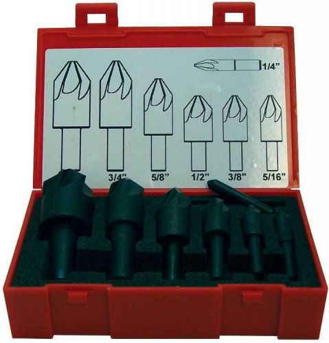 7 Pc Keo 1/4&#034;,5/16&#034;,3/8&#034;,1/2&#034;,3/4&#034;,5/8&#034; &amp; 1&#034; x 90 Deg. 6 FL HSS Countersinks Set