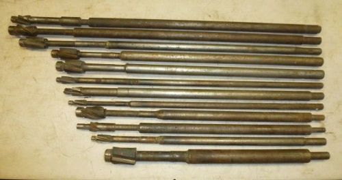 LOT of (12) ASSORTED EXTRA LONG COUNTERBORE REAMERS, 16&#034; to 25&#034; LONG