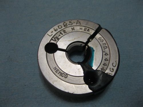 1/2 12 n 2a thread ring gage go only .500 p.d. .4444 toolmaker shop gauge for sale