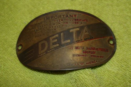 DELTA 17&#034; DRILL PRESS DP600 HEAD LOGO BADGE NAMEPLATE