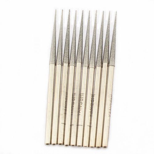 10Pcs 3*70*3mm Lengthening Diamond Mounted Tapered Point Grinding Needle Bits