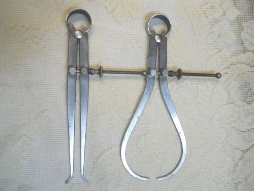 Lot of 2 Vtg 4&#034; Calipers.  Craftsman Inside/Brown &amp; Sharpe Outside