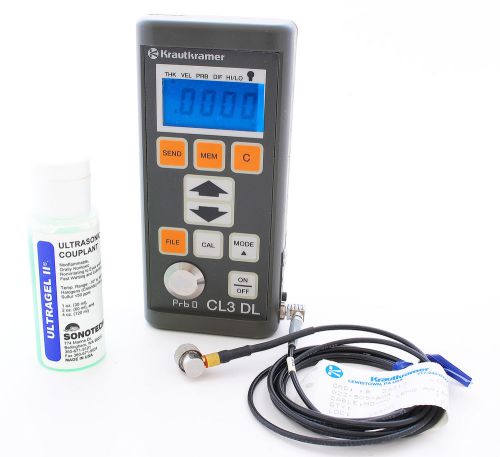 Krautkramer branson cl3 dl ultrasonic thickness gauge + probe + case *brand new* for sale