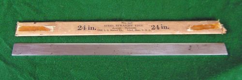 NICE STARRETT NO. 385 24&#034; STEEL BEVEL EDGE / STRAIGHT EDGE  tool rule square