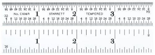 Starrett c604r-4 spring tempered steel rule w/ in graduations, 4r for sale