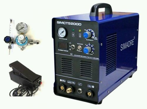 SIMADRE CT5200D 50A PLASMA CUTTER 200A TIG/MMA/ARC WELDER w FT PEDAL ARGON REG