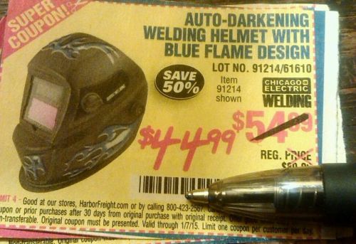 HARBOR FREIGHT** SAVE 50% OFF** AUTO-DARKENING WELDING HELMET. READ DESCRIPTION.