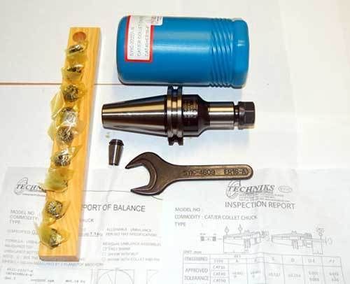 12 pc techniks cat 40 er 16-4 25k cnc collet chucks kit for sale