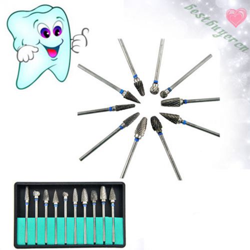 Tungsten Steel Dental Burs Lab Burrs Tooth Drill 10 pcs/ Pack Wheels