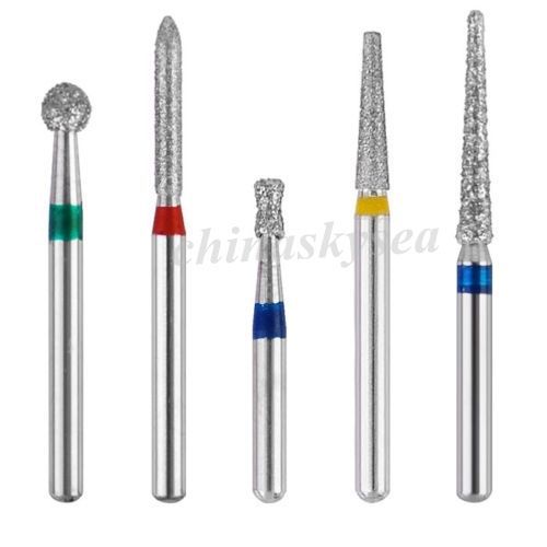 50 Dental Diamond Burs Flat-end Tapered Medium FG 1.6M High Speed Handpiece