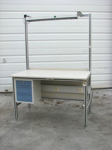 Kavo SL 72 Dental Medical Metal Lab Work Bench CABINET w/ Bosch Light USED