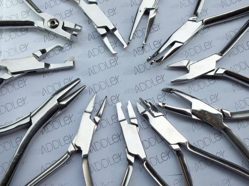 Orthodontic Pliers Wire Bender Bracket Remover Assorted Set of 11 ADDLER German