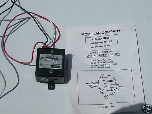 Mc Millan Flow sensor model 101 for liquids with manual