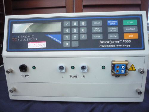 GENOMICS SOLUTIONS INVESTIGATOR 5000 ELECTROPHORESIS POWERSUPPLY (ITEM # 1804/7)