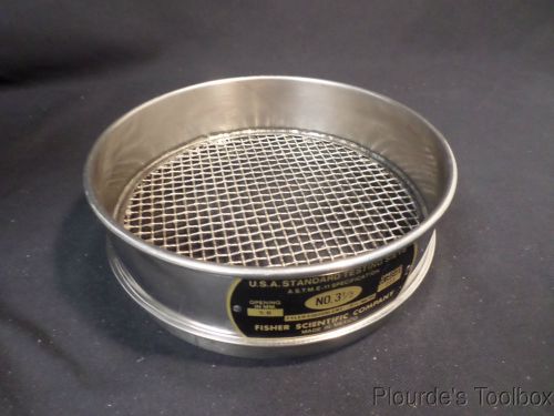 Used Fisher Scientific #3-1/2 Mesh SS Standard Testing Sieve, 8&#034; Diameter, 5188