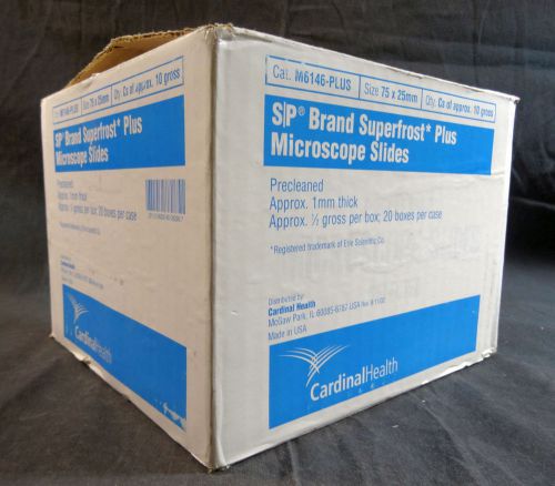 Cardinal health s/p superfrost plus microscope slides m6146-plus box of 1440 for sale