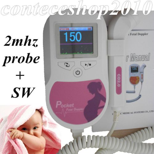 NEW, Color LCD Fetal Heart Doppler Sonoline C2, 2MHZ Probe+ free SW