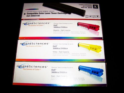 MEDIA SCIENCES MS3031 C,Y,M, &amp; BLK ,TONER CARTRIDGES DELL 3000cn / 3100cn SET