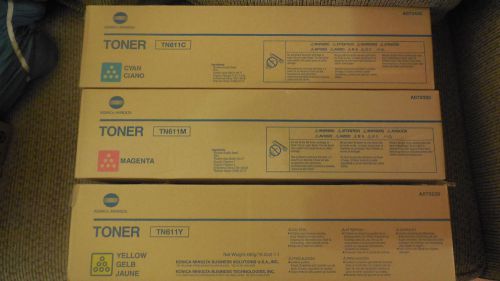 Konica Minolta C451 TN611 Toner SET OF 3 Yellow, Magenta, Cyan