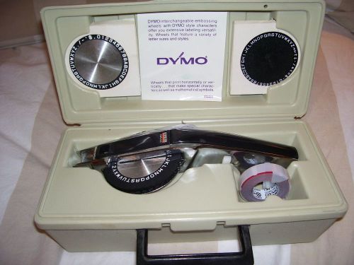 Dymo 1570 Deluxe Tapewriter Kit Label Maker Bundle Vintage with wheels and tape