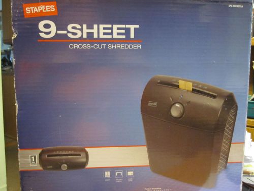 BRAND NEW in the box 9-sheet CROSS-CUT SHREDDER STAPLES brand SPL-TXC8BTSA