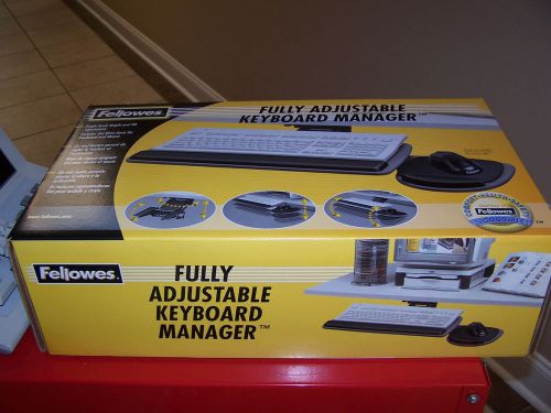 NIB FELLOWES FULLY ADJUSTABLE KEYBOARD MANAGER 93841 ADJUST HEIGHT, TILT , ROTAT