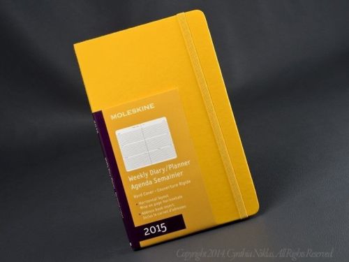 Moleskine 2015 Orange WEEKLY Diary Planner Day Agenda Hard Cover Large 5&#034; x 8 1/4 &#034;