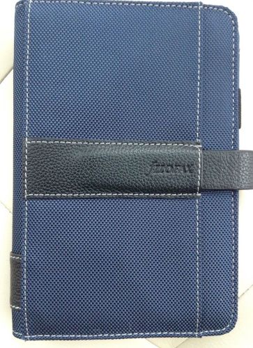 Filofax Fusion Blue Personal Microfibre Organizer w/ Leather Band - Retired