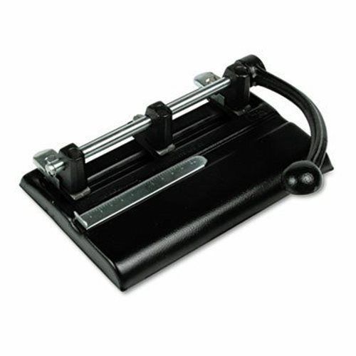 Master 40-Sheet Lever Action 2-7 Hole Punch, 13/32&#034; Holes, Black (MAT1340PB)