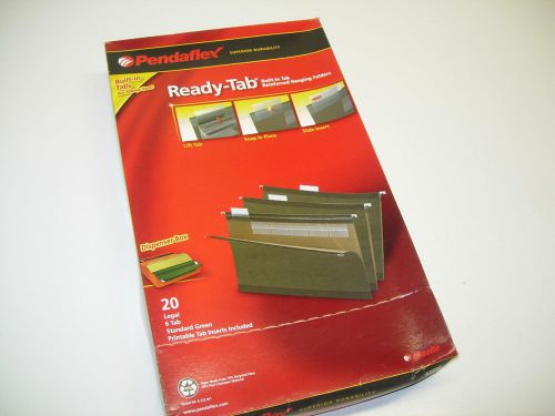 PENDAFLEX READY TAB LEGAL FOLDERS 6 TAB STANDARD GREEN 20CT 42596