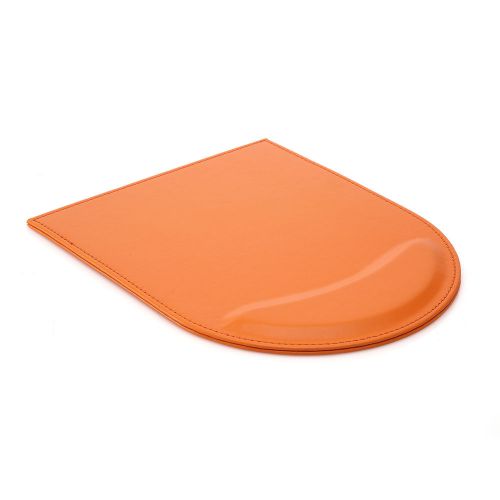 Office Gaming Pad Pu Leather Solid Color Wrist Comfort Mousepad Mat Orange A314