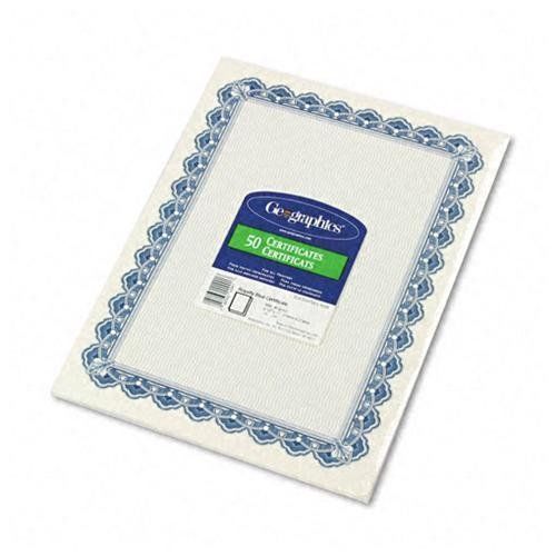 Royal 22901 Parchment Paper Certificates, 8-1/2 X 11, Blue Royalty Border,