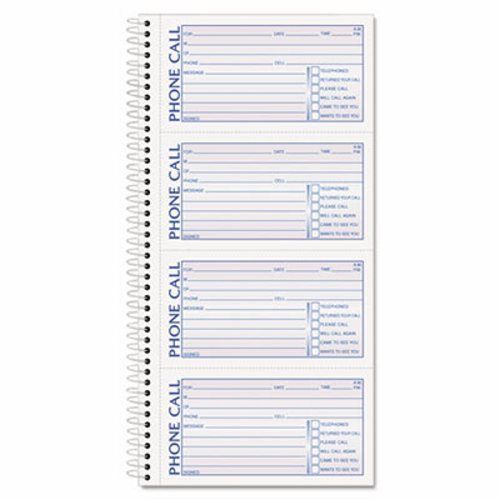 Tops Spiralbound Message Book, 2 3/4 x 5, 2-Part Carbonless, 400/Book (TOP4003)