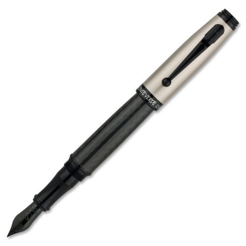 Monteverde Invincia Titanium Fountain Pen - Medium - Black Barrel - 1 Each