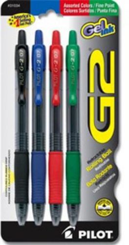 Pilot G2 Gel Roller Ball Pen Fine Point 4 Count Assorted