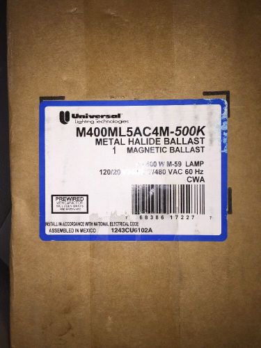 NEW~UNOPENED~METAL HALIDE BALLAST M400ML5AC4M-500K 120/208/240/277/480 VAC