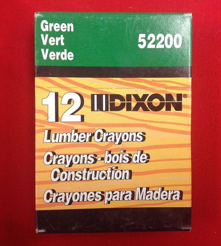 Dixon lumber - construction  crayons green #522  box of 12  free shipping for sale